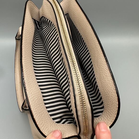 Kate Spade Jackson Street Lottie Satchel Pebbled Leather Porcelain Bone Cream - Picture 3 of 14